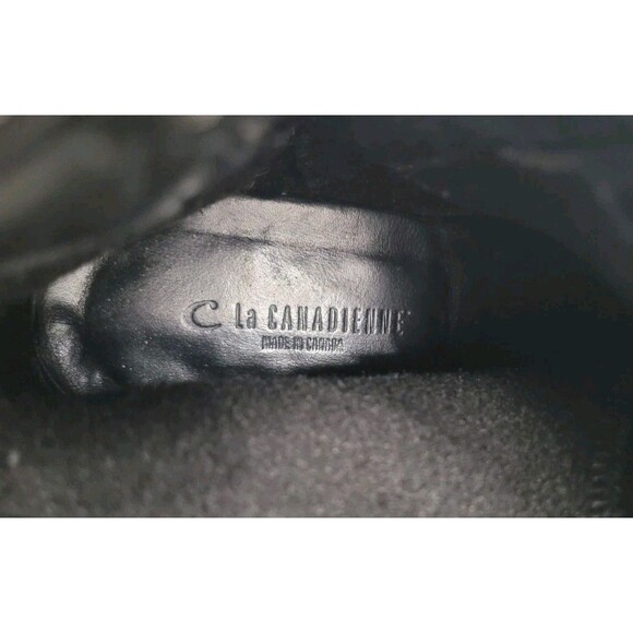La Canadienne Black Leather Zip Up Ankle Boots Sz 8.5M 37013 Side Buckle - Picture 10 of 13